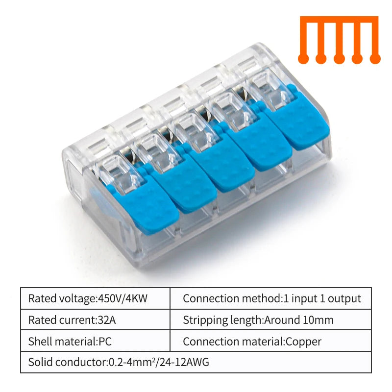 30-100 Pcs Cable Wire Connectors Mini Quick Terminal Block Electrical Connectors Reusable Type Quick Plug-in Terminals