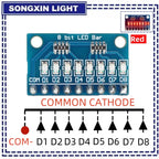 3-24V 8 Bit Blue/Red Common anode/cathode LED indicator Module Breadboard starter kit Board for MCU ARM 3d printer UNO MEGA2560