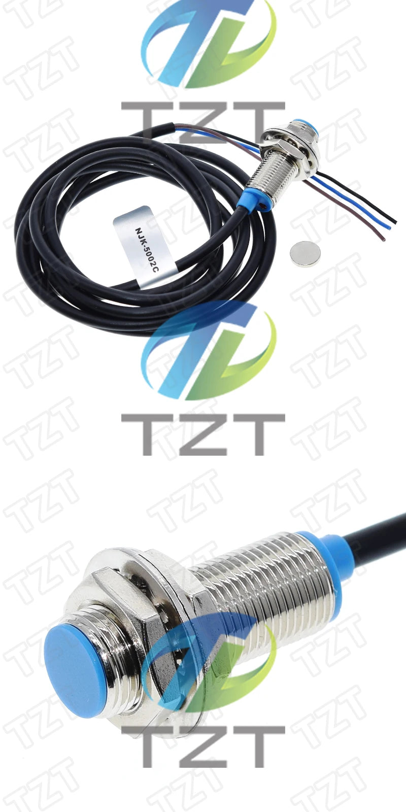1/2/5pcs TZT NJK-5002C Hall Effect Sensor Proximity Switch NPN 3-Wires Normally Open + Magne