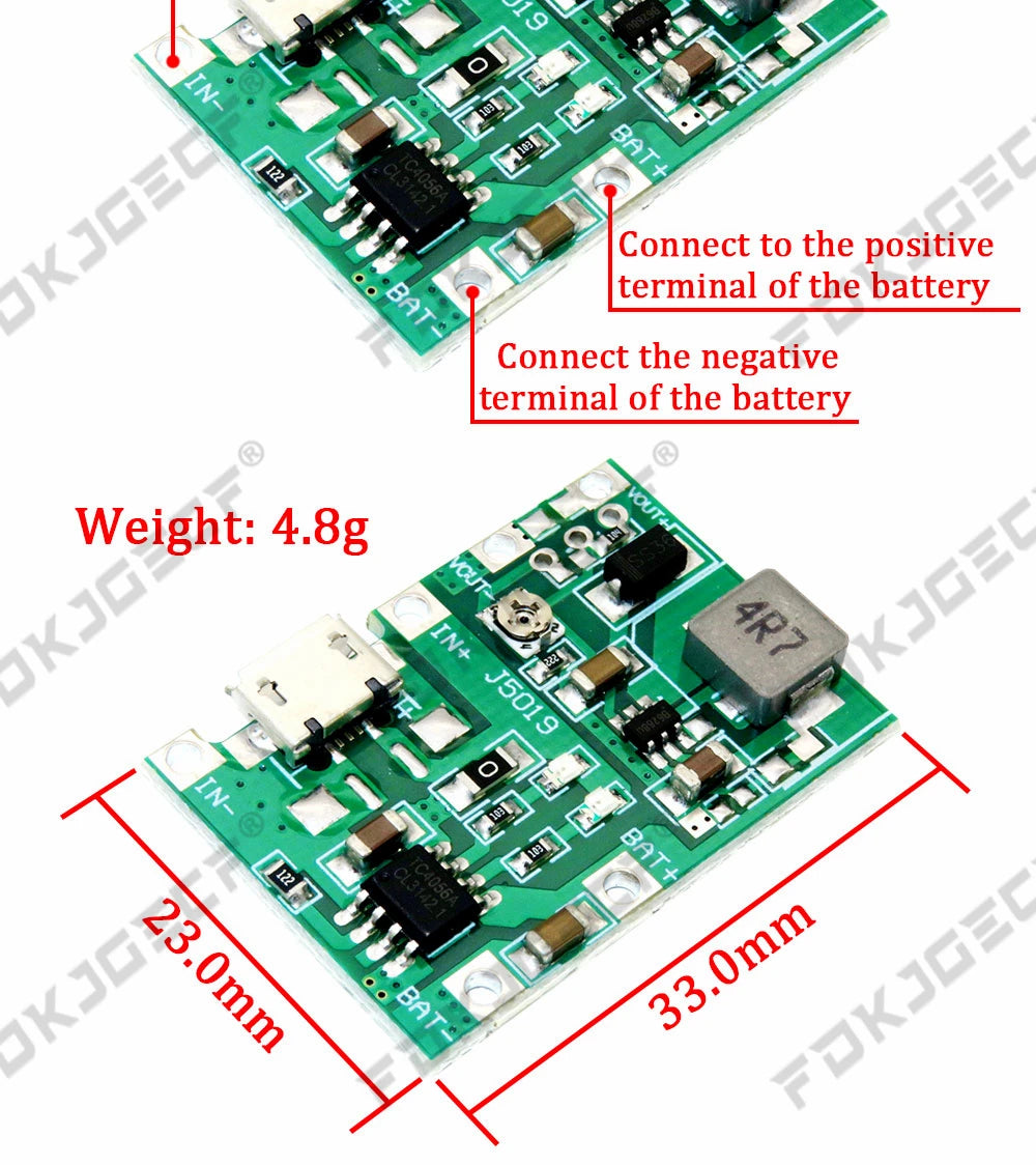 10PCS Lithium Li-ion 18650 3.7V 4.2V 9V 5V 2A Battery Charger Board Adjustable DC-DC Step Up Boost Module TP4056