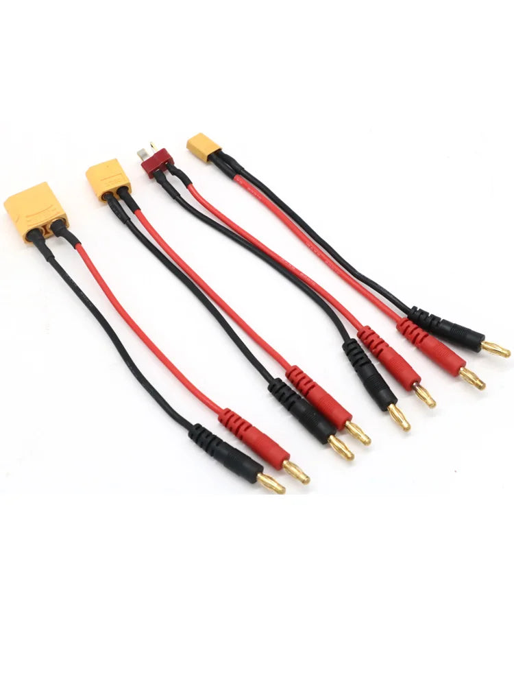 20CM XT30 XT60 XT90 T Plug Charge Lead to 4.0mm Banana Plugs Charge Cable Silicone Wire 16AWG For Lipo Battery