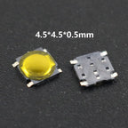 10Pcs/Lot Touch Tact Waterproof Switch Kit 4x4/5x5/4.5x4.5 SMT Micro Tactile Push Button Touch Switch 4 Pin LCD Monitor Repair ﻿