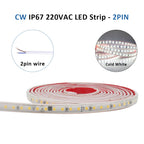 AC 220V 230V 2835 LED Strip Light Waterproof IP67 120LEDs/m Flexible Tape Lamp Warm Cold White 1M 2M 3M 5M 10M 20M Home Lighting