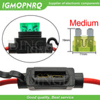 1Set Waterproof 32V Mini/Small/Medium Auto Fuse Holder 18/16/14/12/10AWG With Car Blade Fuse 3A 5A 7.5A 10A 15A 20A