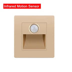 PIR Motion Detector Light Sensor LED Lights AC 110V-220V Recessed Staircase Bedroom Wall Lamp LED Night Light