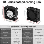 Bamboo Lab X1 P1 Hotend Cooling Fan with Cable for 3D Printer Rapid Accessories Heater Thermistor Compatible with X1C P1S P1P Mo