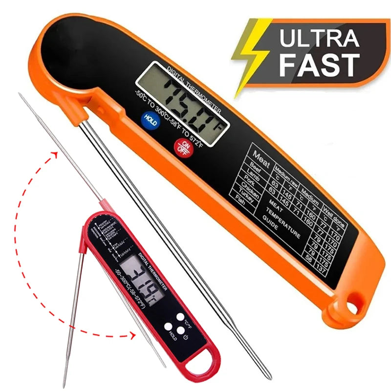 Digital Kitchen Meat Thermometer For Food Water Milk Foldable Cooking Food Probe BBQ Thermometer Oven Thermometer Kitchen Tools
