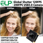 ELP 1200P 2.3MP Global Shutter USB 3.0 Camera Module High Speed 120fps 200fps Color Webcam UVC Plug and Play Industrial Camera