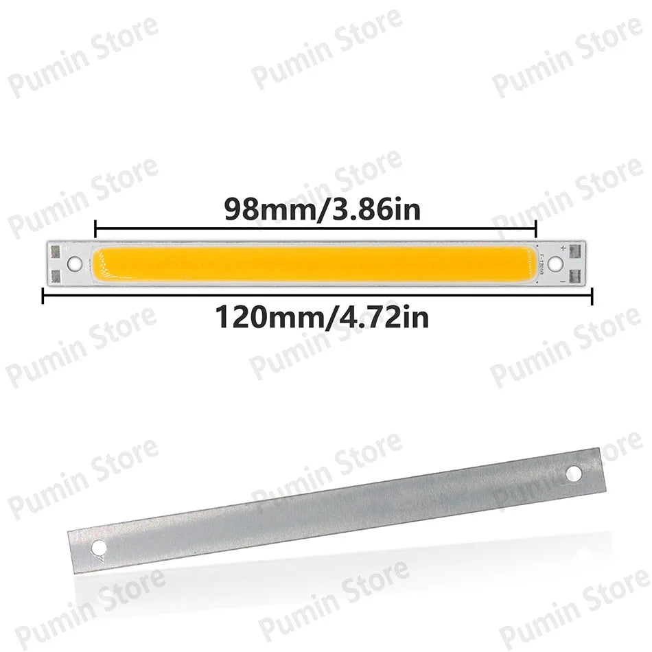 5pcs 12V COB LED Strip Light Bulb 120mm LED Chip Red Blue White Green Yellow For DIY Reading Light Staircase Kitchen Work Light
