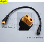 Cltgxdd 1piece XT60 Male and Female Socket to DC 5.5x2.1/5.5x2.5mm Socket Adapter for FPV Monitor Drone Video Glasses Adapter