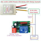 1-480Min Timer Adjustable Disconnect Delay Controller AC 110V 220V Power-ON Delay OFF Relay Switch 7A Output Current Relay Board