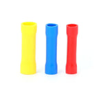 100Pcs Insulated Copper Butt Splice Terminal BV1.25 BV2 BV5.5 Cold Press Wire Connector Straight Electrical Crimp Terminal Kit