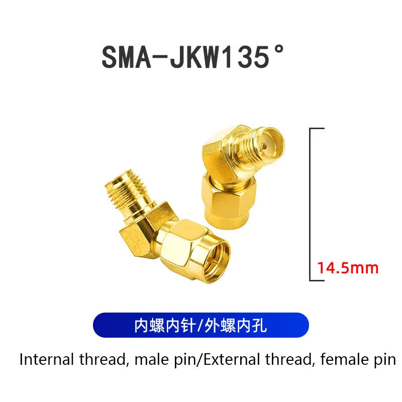 SMA / RP SMA Male to SMA / RP SMA Female 45 degree135 degree Bevel Adapter Connector for FPV Goggle Antenna