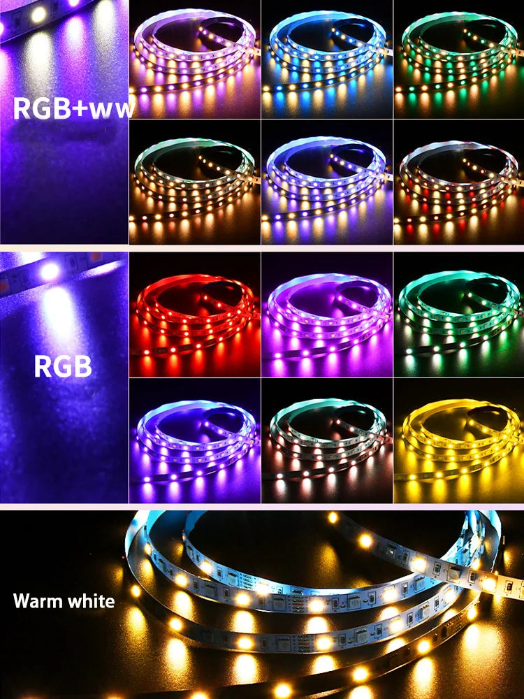 Zigbee 3.0 Smart LED Controller DC12V 5M 10M 5050 RGBW RGBWW LED Strip Light LED Flexible Strip Tuya App for Smartthings Alexa