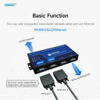 RS485 RS232 to Ethernet Serial Server 8 Way CDSENET NB183-V2 Series TCP UDP MQTT HTTP Modbus Gateway TCP- RTU POE