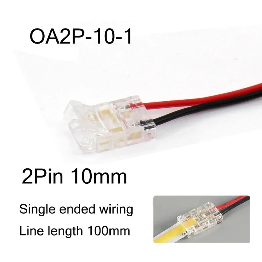 COB Led Strip Connector Light Strip Wire Connectors 2 3 4 Pin L-shaped For 5 8 10mm Width PCB Single Color RGB CCT Strip