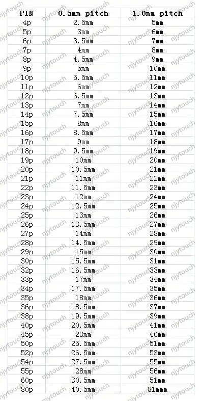7Pin 1mm Pitch FFC FPC AWM 20624 80C 60V VW-1 FFC A B Type Flat Flexible Cable 500mm 600mm 700mm 800mm 1000mm Width 8mm