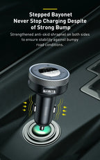 Bluetooth 5.3 FM Transmitter Car Cigarette Lighter Dual USB Fast Charging Handsfree Calling Vehicle Audio Receiver