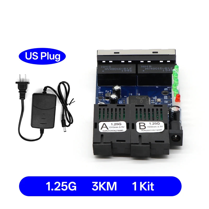 2F4E Gigabit Fiber Media Converter Board 2 SC 4 RJ45 10/100/1000Mbps BIDI 3km for CCTV FTTH **Industrial Automation & Control
