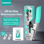 SAMZHE RJ45 Crimp Tool Crimper Cutter for Cat5e/6/7/8 8P 6P Modular Connector Ethernet All-in-one Wire Tool ﻿Ethernet Modular