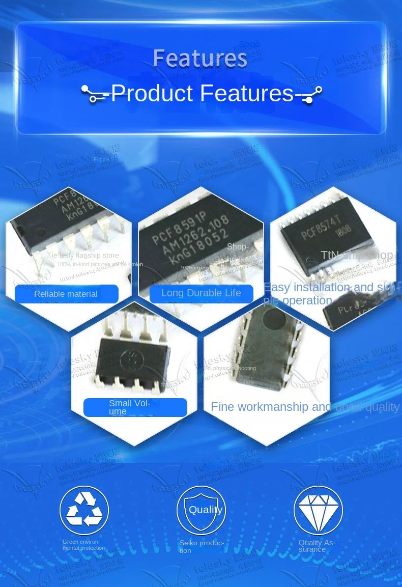 2PCS 8-Bit Analog-to-Digital/Digital-to-Analog Converter with PCF8563P PCF8591P PCF8574T Clock Timing Chip