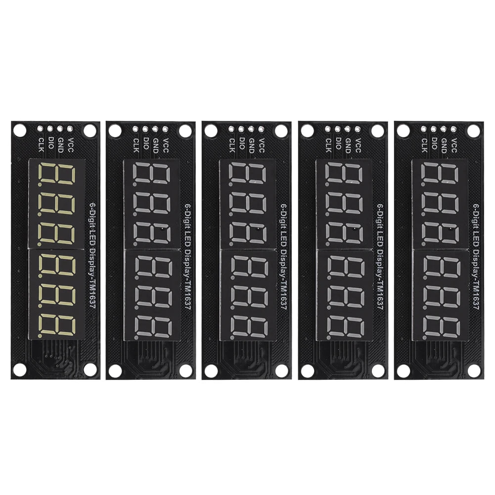 0.36 Inch Digital LED Indicator Tube TM1637 LED Digital Tube Display Control Module 6-Digit 7-Segment 5V