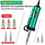 LUXIANZI 220V 50Hz Electric Suction Gun Vacuum Solder Sucker Tin Soldering Iron Desolder Pump Repair Welding Tools with Nozzle