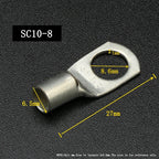 SC Type Wire Nose Terminal SC6 SC10 SC16 SC25 Bare Copper Battery Block Lugs Hole ID 6 8 10 12mm Crimp Wire Connector
