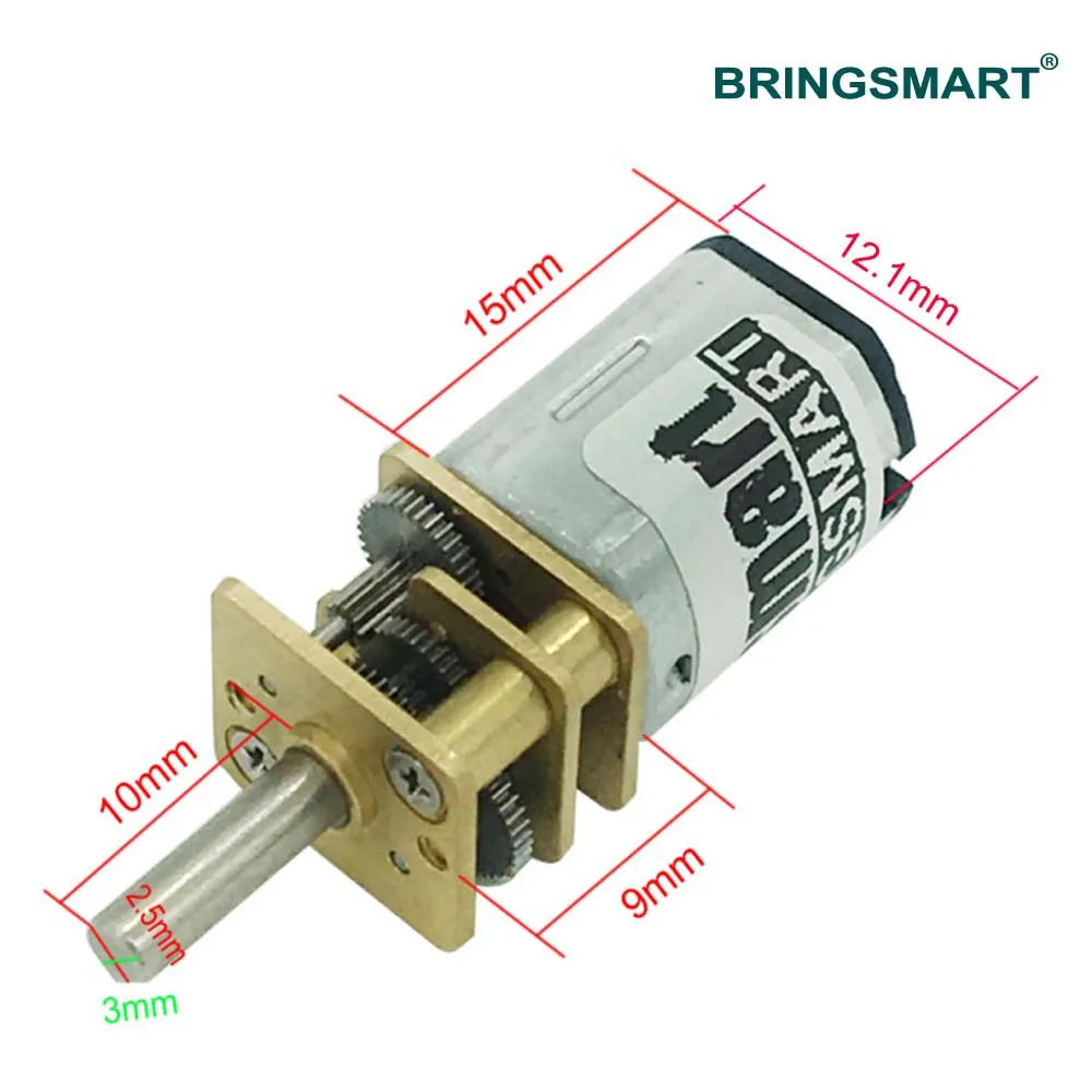 Bringsmart 3V 6V 12V 15-1500RPM N20 DC Gear Motor Reversed Control Low Noise for DIY Electronic Equipment Toys Mini Machine