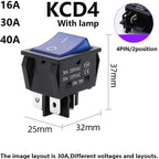 1 PCS,30/40A 250V AC High Current,ON/OFF,Special for Eelding Machine,KCD4,Sterling Silver Point,Rocker Power Button Switches