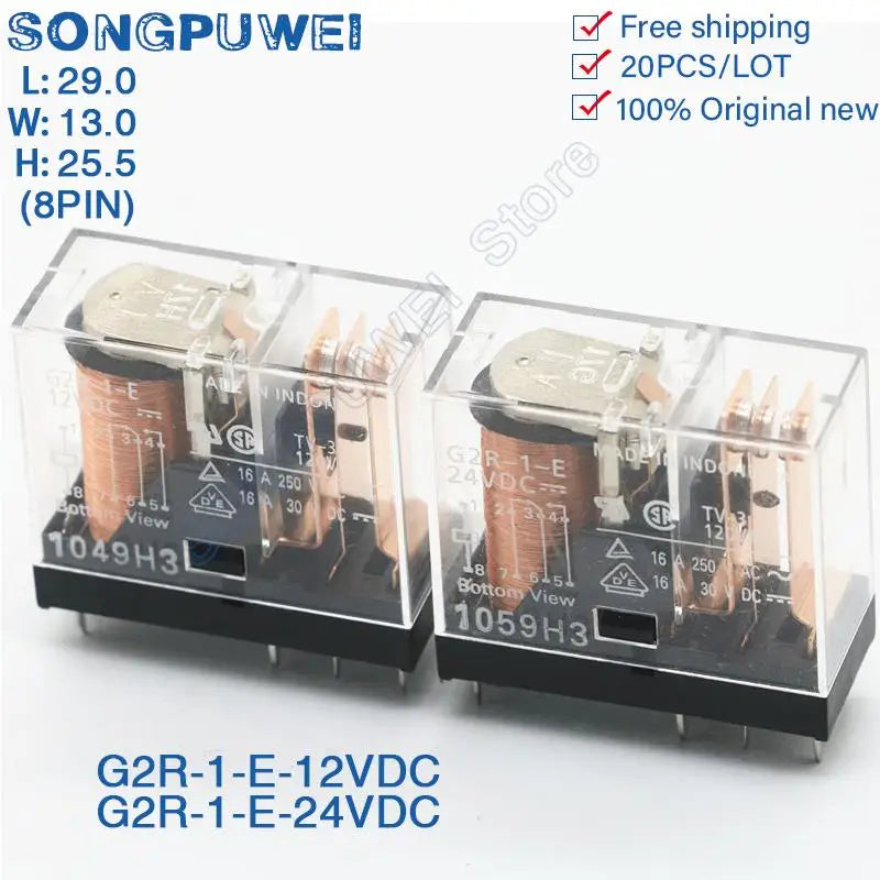 20Pcs/Lot Power Relays G2R-1-E 12VDC 24VDC 8PIN 16A 250VAC 30VDC SPDT G2R-1-E-5VDC G2R-1-E-12VDC G2R-1-E-24VDC 100% Original New
