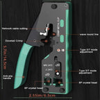 RJ45 Pass Through Crimp Tool, RJ45 Cat5 Cat6 Cat7 Crimping Tool, RJ11 Crimping Tool, Ethernet Network Cable Crimper Stripper