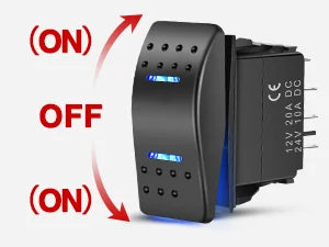 Nilight Momentary Rocker Switch (ON)-Off-(ON) Toggle Switches DPDT 7Pin 12V 24V on Off on LED Switch for Cars Trucks Caravans Boats Winch Pump with Jumper Wire