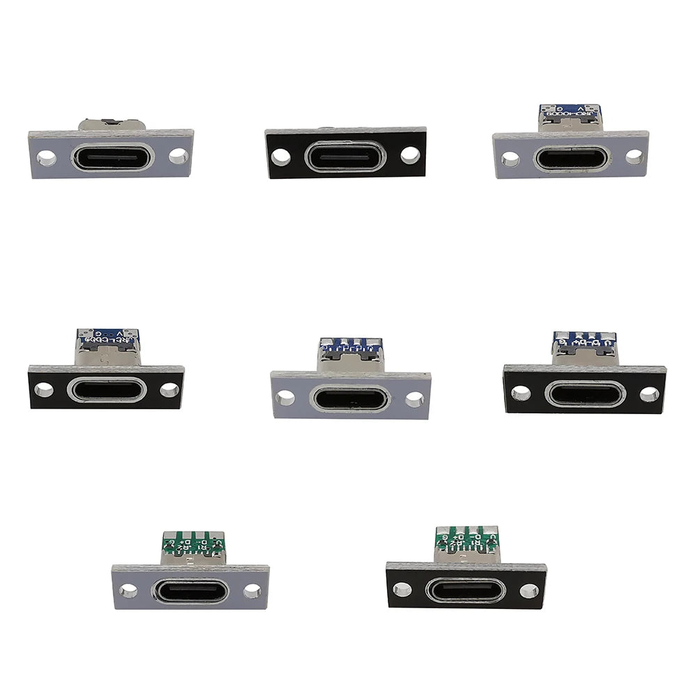 1/6/10Pcs USB Type C Female Connector with Fixing Plate 2P 4P 6 Pin DIY Repair Type-C USB Jack Socket Charging Port