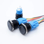16/19/22mm Black Push Button Switch Waterproof Illuminated Metal Momentary Latching Fixed On Off Power Switch Backlit LED 3V 12V