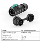 IP68 Power Waterproof Connector Panel Installation, Aviation Plug Socket Cable, Male and Female Heads, No Welding Required