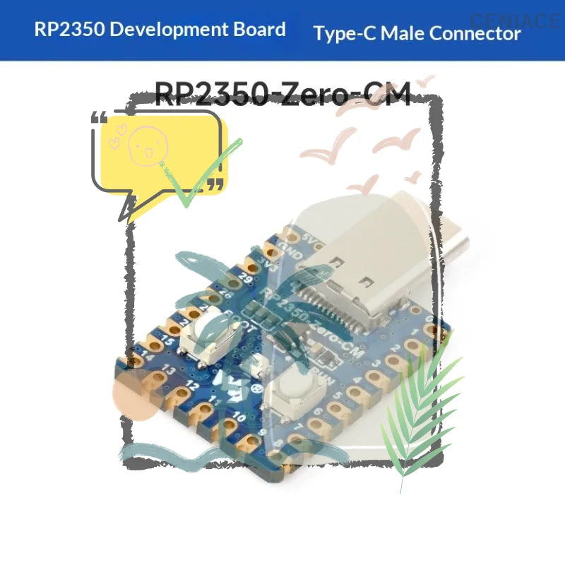 RP2350 Zero CM Development Board USB: C Port Unused IO Breakout DIY Programming