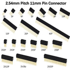 10PCS 2.54mm Pitch Straight Pin Header Male Connector 1x6/1x8/1x10/1x15/1x20/1x40 2x6/2x8/2x10/2x20 Single/Double Row PC