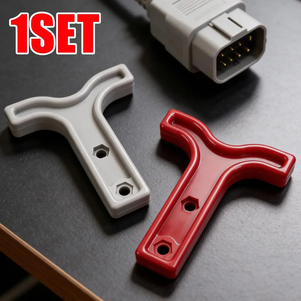 For Anderson Plug Pull Handle Caravan Solar Battery Quick Disconnect Connector Safe Release T Handle Red Gray Auto Accessories