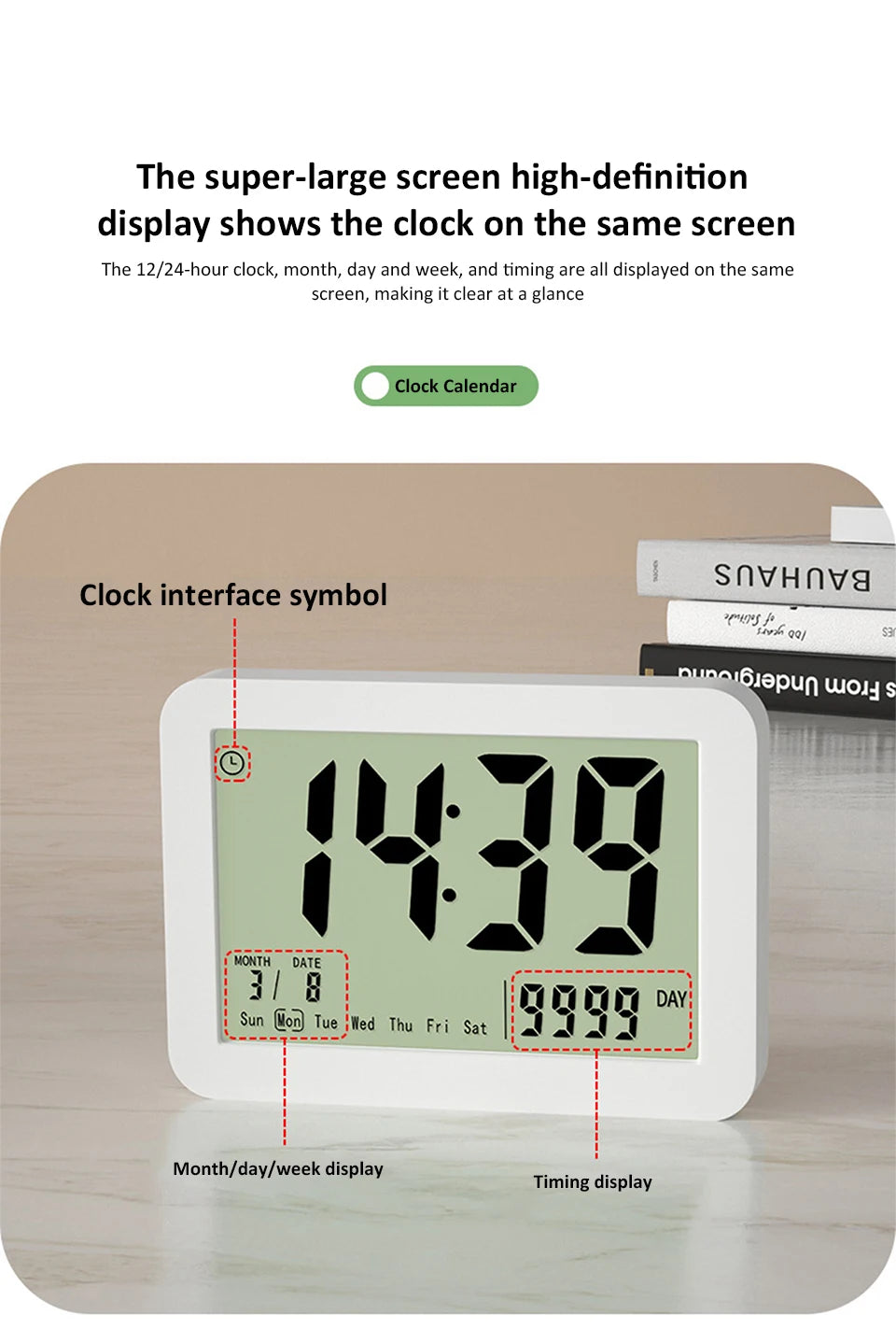 Digital Countdown Days Timer 9999-Day Count Down Clock Multi-Function Electronic Countdown Timer for Vacation Retirement Wedding