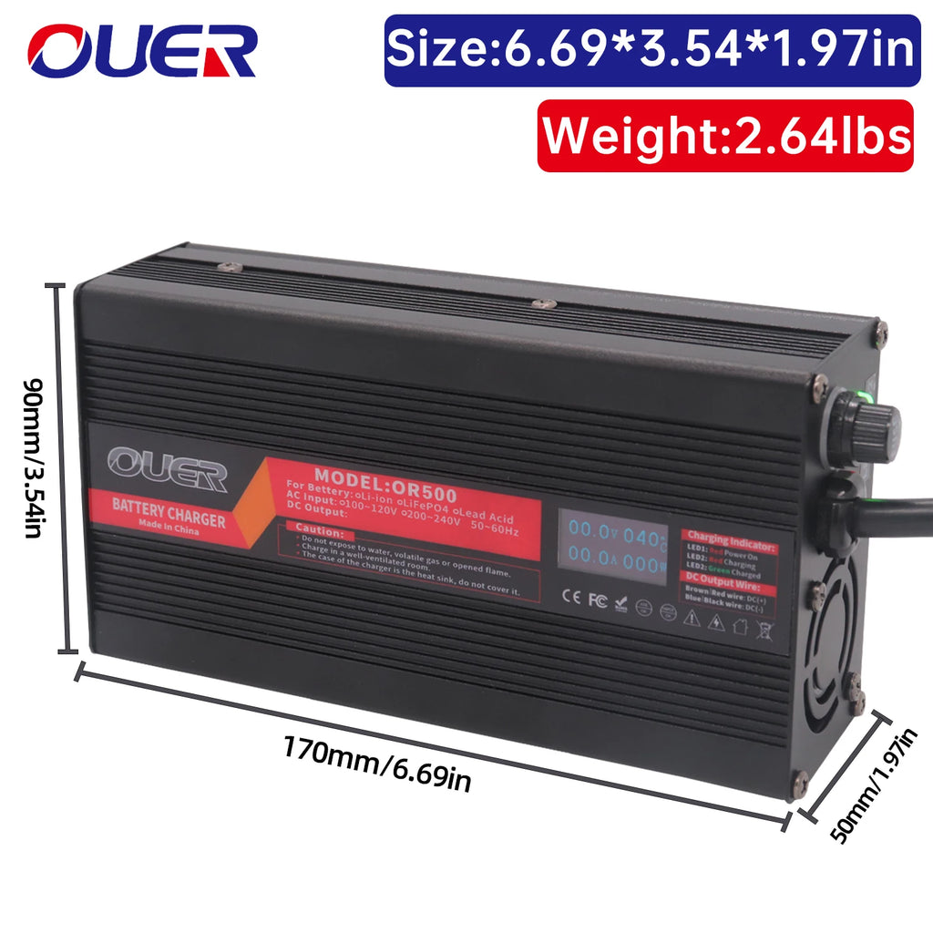 84V 5A Li-ion Charger Used For 72V 74V 20S LCD Dispay Li-ion Lipo Battery OLED Display Fast Charger
