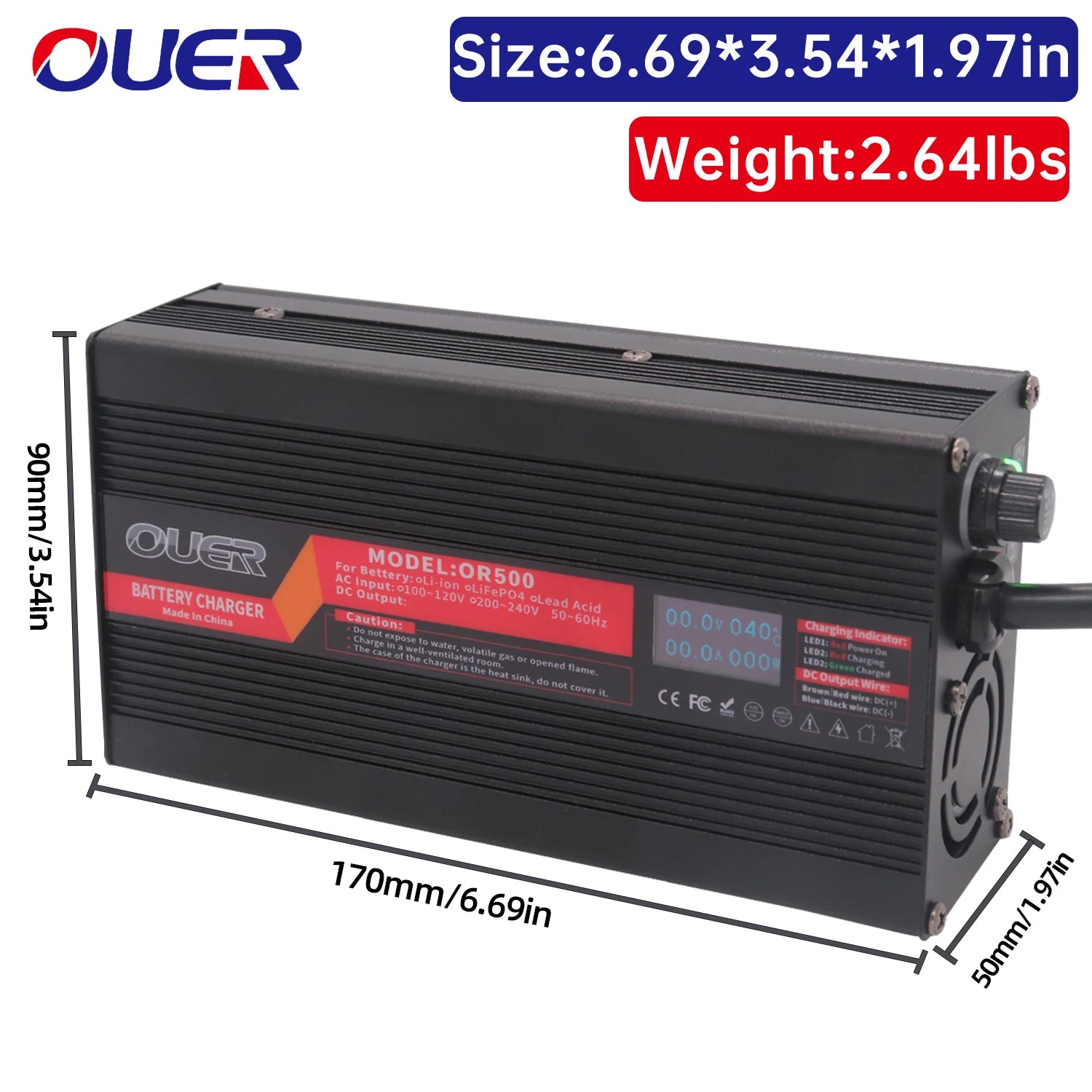 84V 5A Li-ion Charger Used For 72V 74V 20S LCD Dispay Li-ion Lipo Battery OLED Display Fast Charger