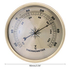 Diameter 90mm Gold Frame Wall Hanging Thermometer Alarm Clock Hygrometer Thermometer Barometer for Laboratories