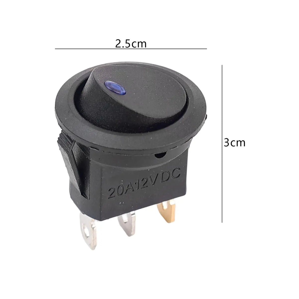 12V LED Boat Switch with Light Car Truck Rocker Switch on/Off Control SPST 3 Pin 2 Position for Marine Auto 1/3/12pcs