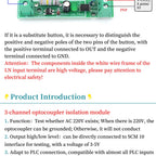 1/2/3/4/8-Bit AC 220V Optocoupler Isolation Module Voltage Detect Board Adaptive 3-5V For PLC Isolamento Fotoaccoppiatore Module