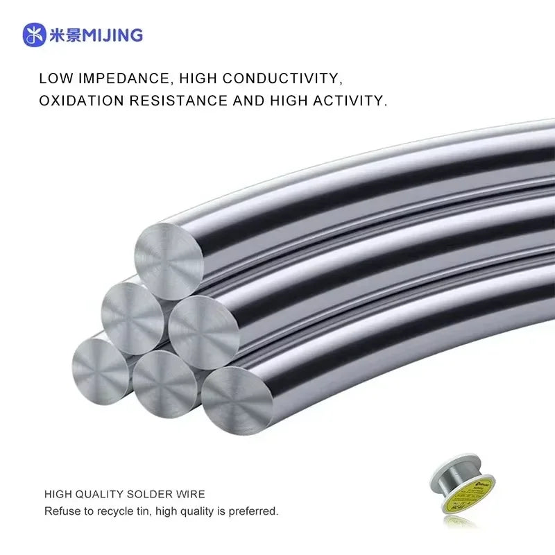 MIJING HC-03 HC-05 HC-08 Solder Wire 0.3/0.5/0.8mm High Purity Low Impedance Soldering Wire for Phone PCB Repair
