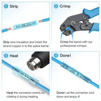 10-1000pcs Waterproof Heat Shrink Butt Wire Connectors AWG 24-10 0.3-6.0mm2 Insulated Electrical Wire Cable Crimp Terminals