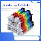 【CCA】10Pcs UK 2.5 Terminal Block UK2.5B Screw Connection Connect Strip 2.5B 2.5mm² Cable Electrical Din Rail Wire Connectors