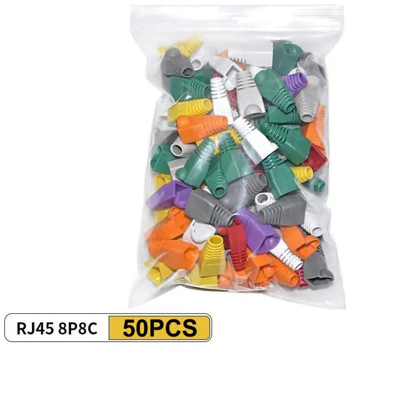 50/100Pcs RJ45 Cable Connector Plug Cover Ethernet Network Cable Connector Plugs Strain Relief Boots - Plastic