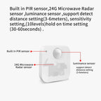 Lincukoo Tuya Zigbee Smart 3in1 Human Motion Presence Sensor Suitable for Tuya and Home Assistant Platforms MQTT ZIGBEE3.0